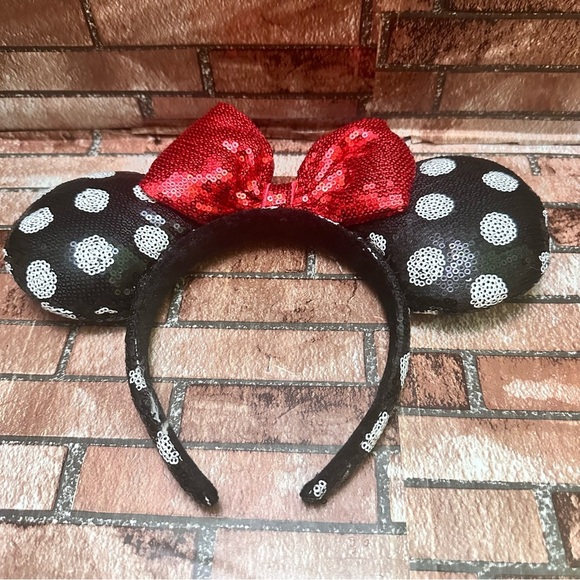 Disney Red and Black Polka Dot Mouse Ears Headband main image 9